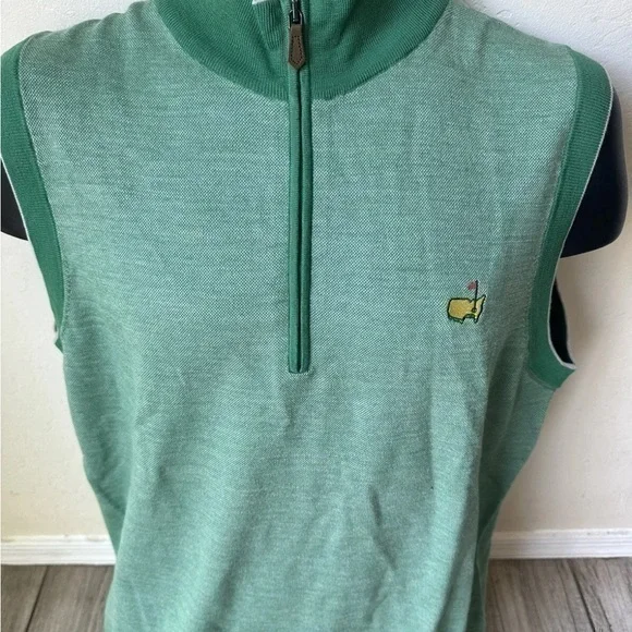 Men Augusta National Clubhouse Quarter Zip Up Made In Italy Masters wool vest M - Picture 1 of 9